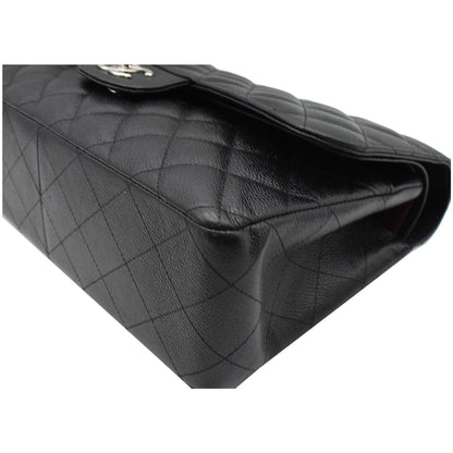 CHANEL Jumbo Double Flap Caviar Leather Shoulder Bag Black- Hot Deals