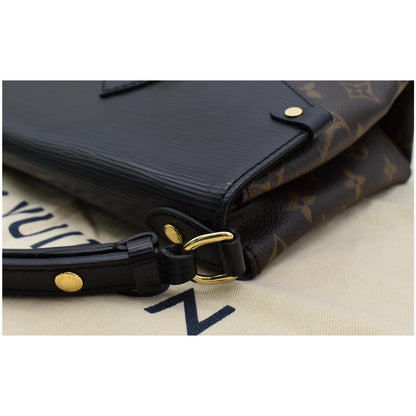 LOUIS VUITTON Saint Michel Monogram Epi Leather Shoulder Bag Black
