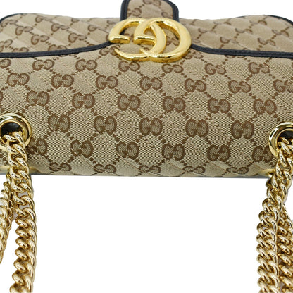 GUCCI GG Marmont Small Matelasse Canvas Shoulder Bag Black 443497