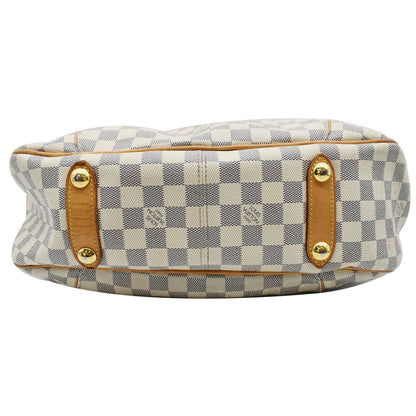 LOUIS VUITTON Galliera PM Damier Azur Shoulder Tote Bag White