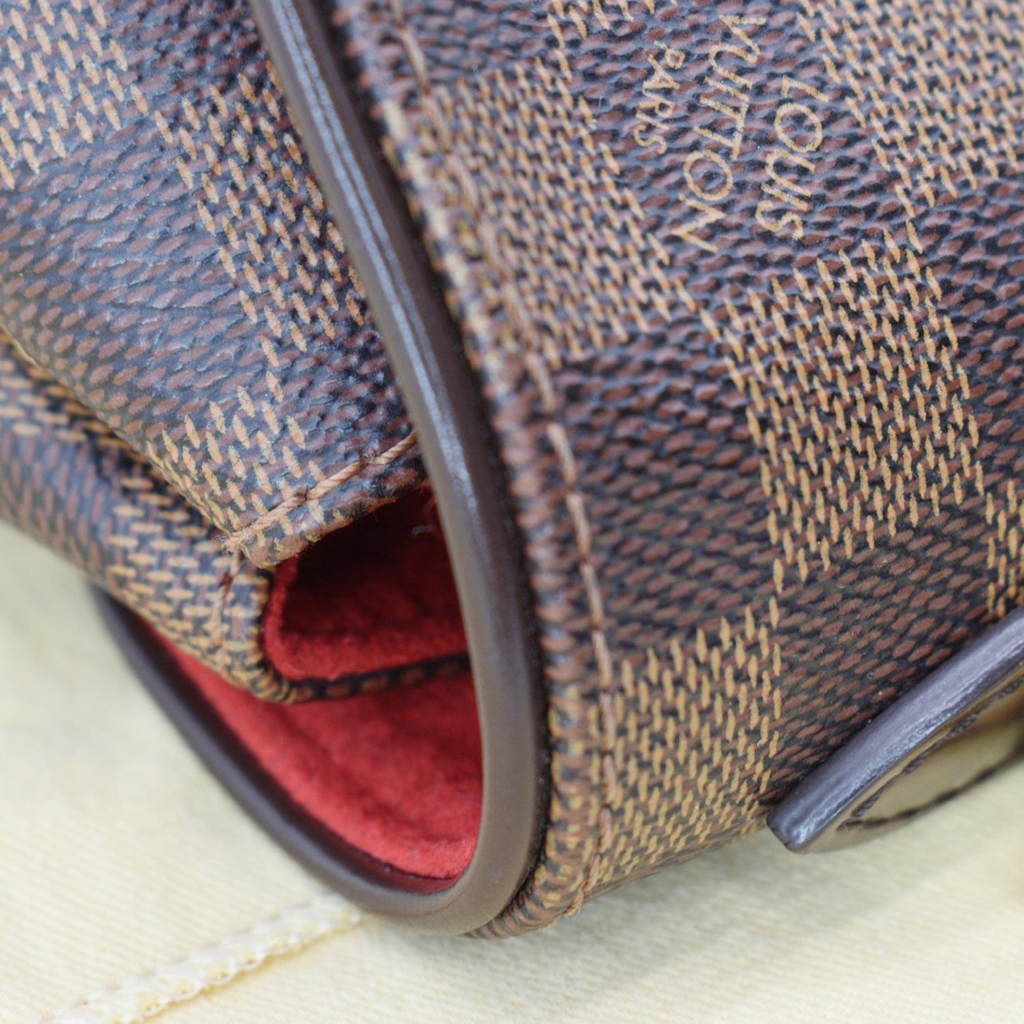 LOUIS VUITTON Bergamo PM Damier Ebene Shoulder Bag Brown