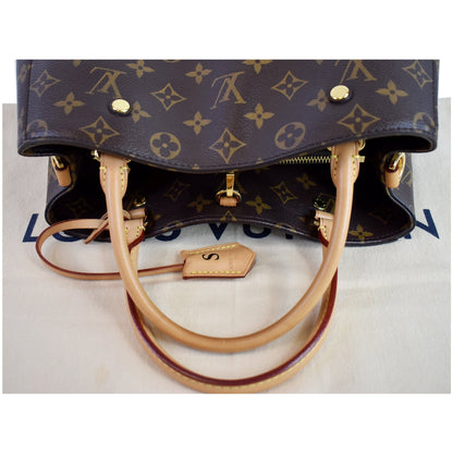 LOUIS VUITTON Montaigne MM Monogram Canvas Shoulder Bag Brown