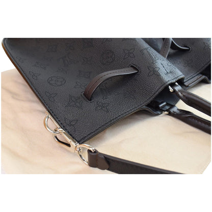 LOUIS VUITTON Girolata Monogram Mahina Leather Shoulder Bag Black