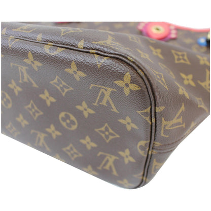 LOUIS VUITTON Neverfull MM Totem Monogram Canvas Tote Shoulder Bag Red