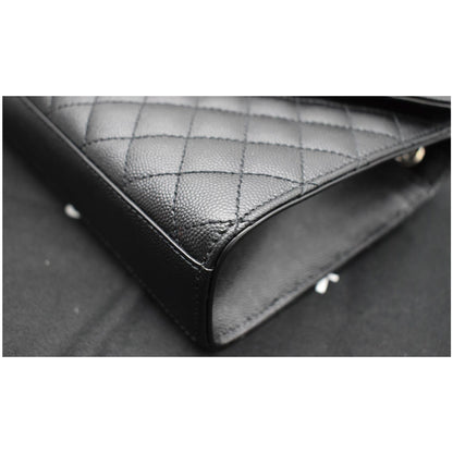YVES SAINT LAURENT Envelope Medium Chain Leather Shoulder Bag Black