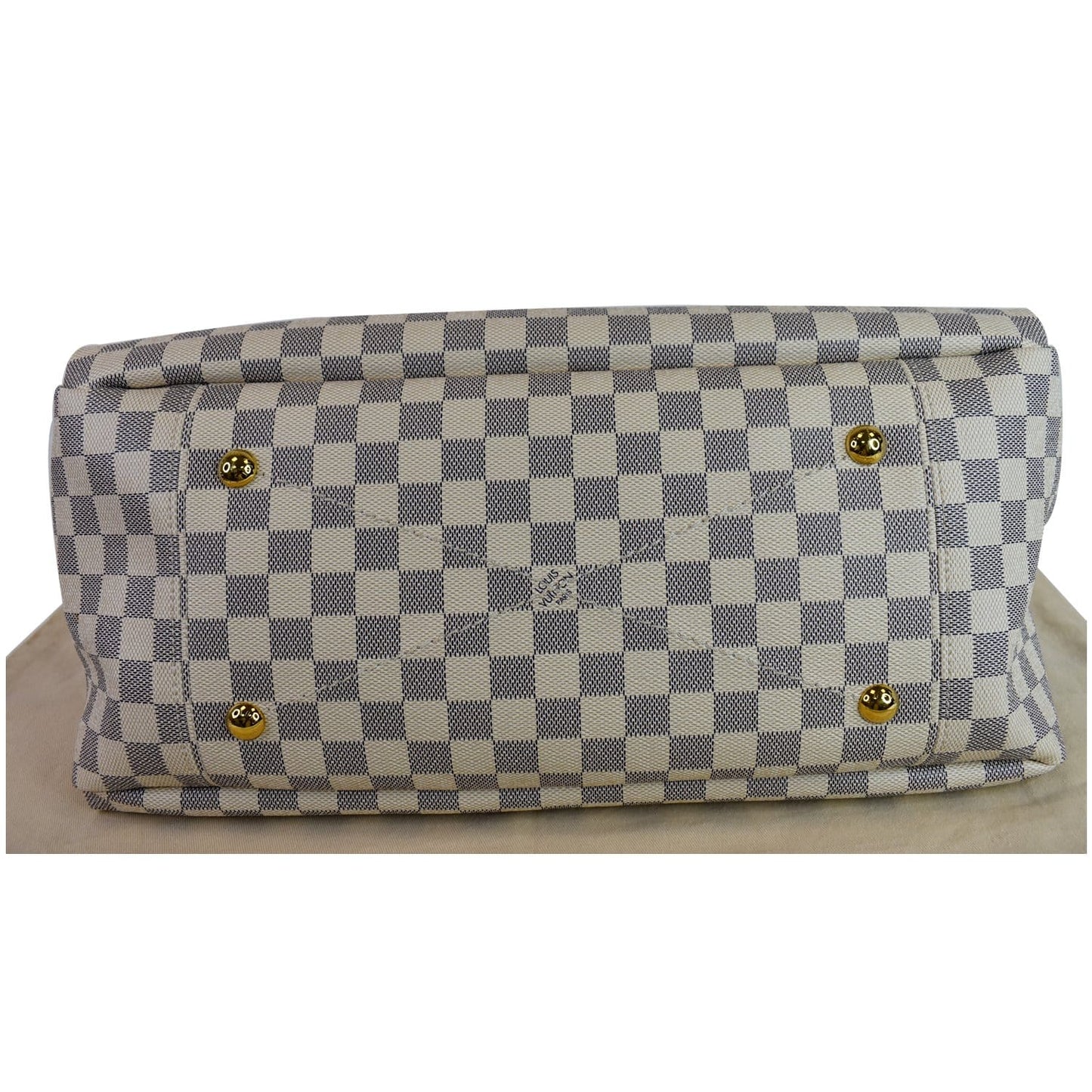 LOUIS VUITTON Artsy MM Damier Azur Shoulder Bag White