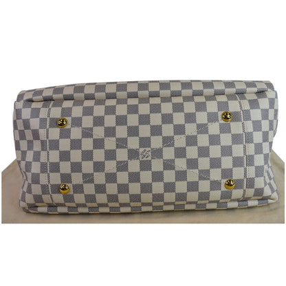 LOUIS VUITTON Artsy MM Damier Azur Shoulder Bag White