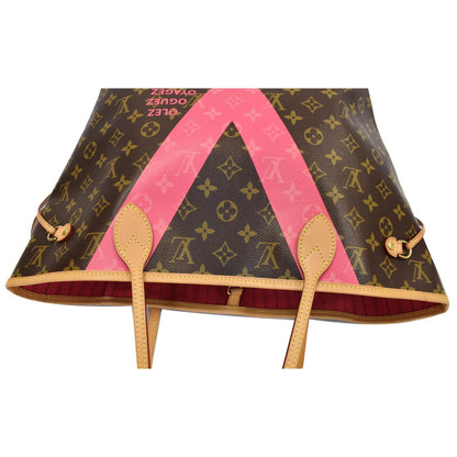 LOUIS VUITTON Neverfull MM V Grenade Monogram Canvas Shoulder Bag Brown