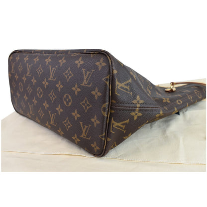 LOUIS VUITTON Neverfull MM Monogram Canvas Shoulder Bag Brown