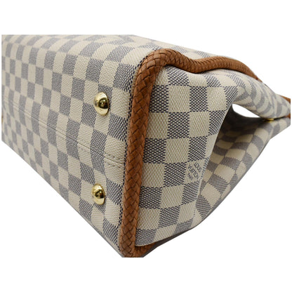 LOUIS VUITTON Propriano Damier Azur Tote Shoulder Bag White