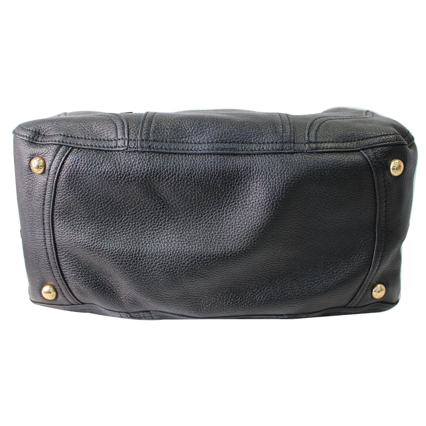 PRADA Cervo Antik Deerskin Leather Shoulder Bag Black BR3787