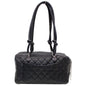 CHANEL Cambon Line Leather Shoulder Bag Black