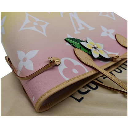 LOUIS VUITTON Neverfull MM Pool Monogram Giant Tote Shoulder Bag Light Pink