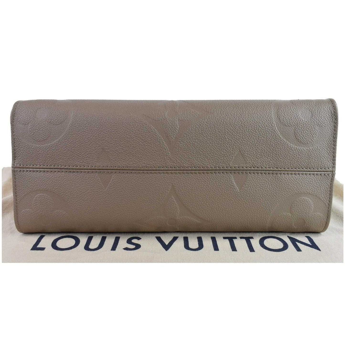 LOUIS VUITTON Onthego MM Monogram Empreinte Shoulder Bag Tourterelle