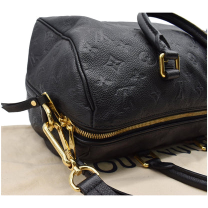 LOUIS VUITTON Speedy 30 Bandouliere Monogram Empreinte Leather Shoulder Bag Black