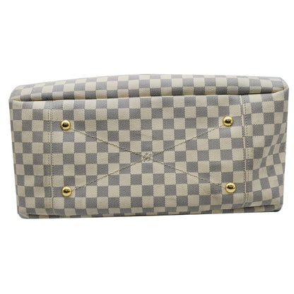 LOUIS VUITTON Artsy MM Damier Azur Shoulder Bag White