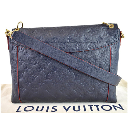 LOUIS VUITTON Blanche MM Empreinte Leather Shoulder Bag Marine