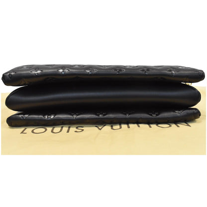 LOUIS VUITTON Coussin MM Monogram Embossed Shoulder Bag Black