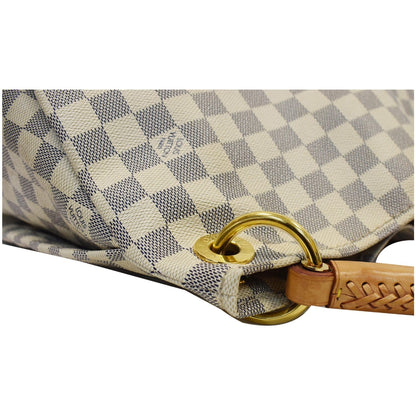 LOUIS VUITTON Artsy MM Damier Azur Shoulder Bag White
