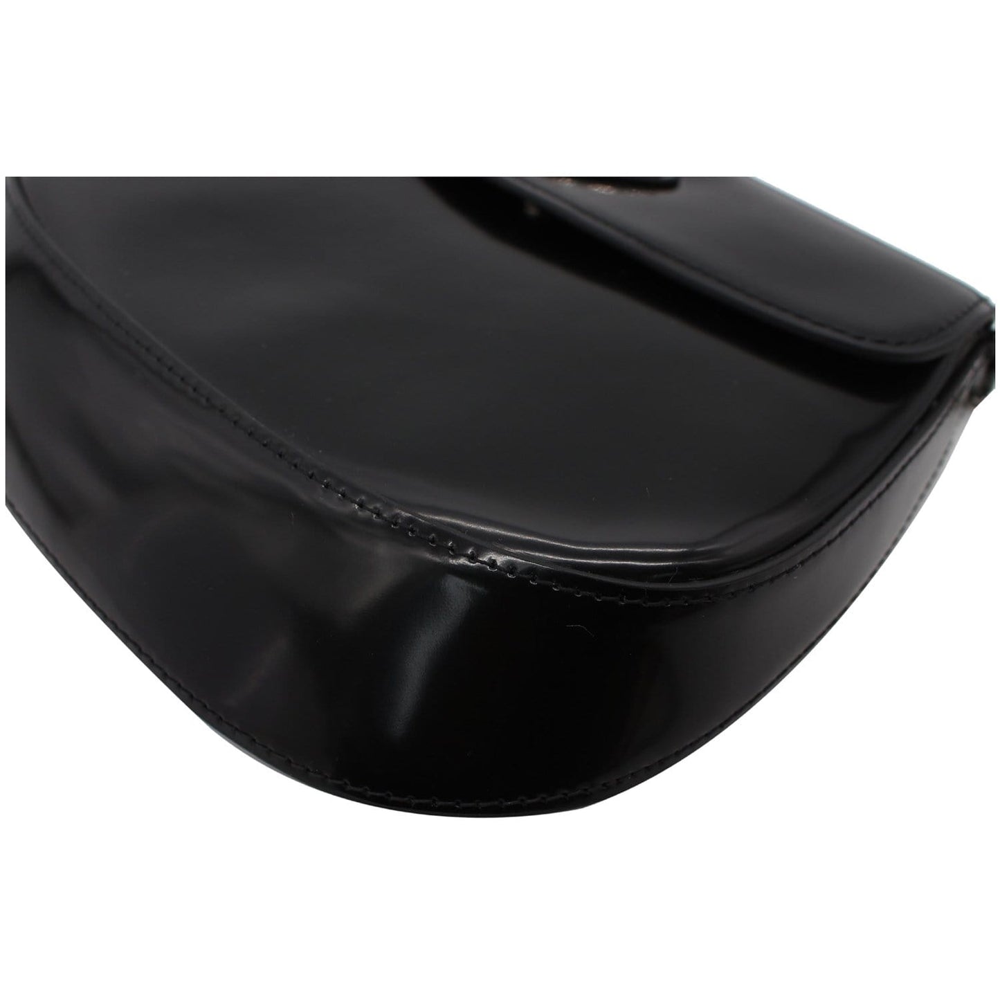 PRADA Cleo Brushed Leather Shoulder Bag Black
