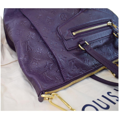LOUIS VUITTON Lumineuse PM Monogram Empreinte Leather Shoulder Bag Plum