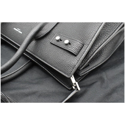 YVES SAINT LAURENT Sac de Jour Small Grained Leather Shoulder Bag Black