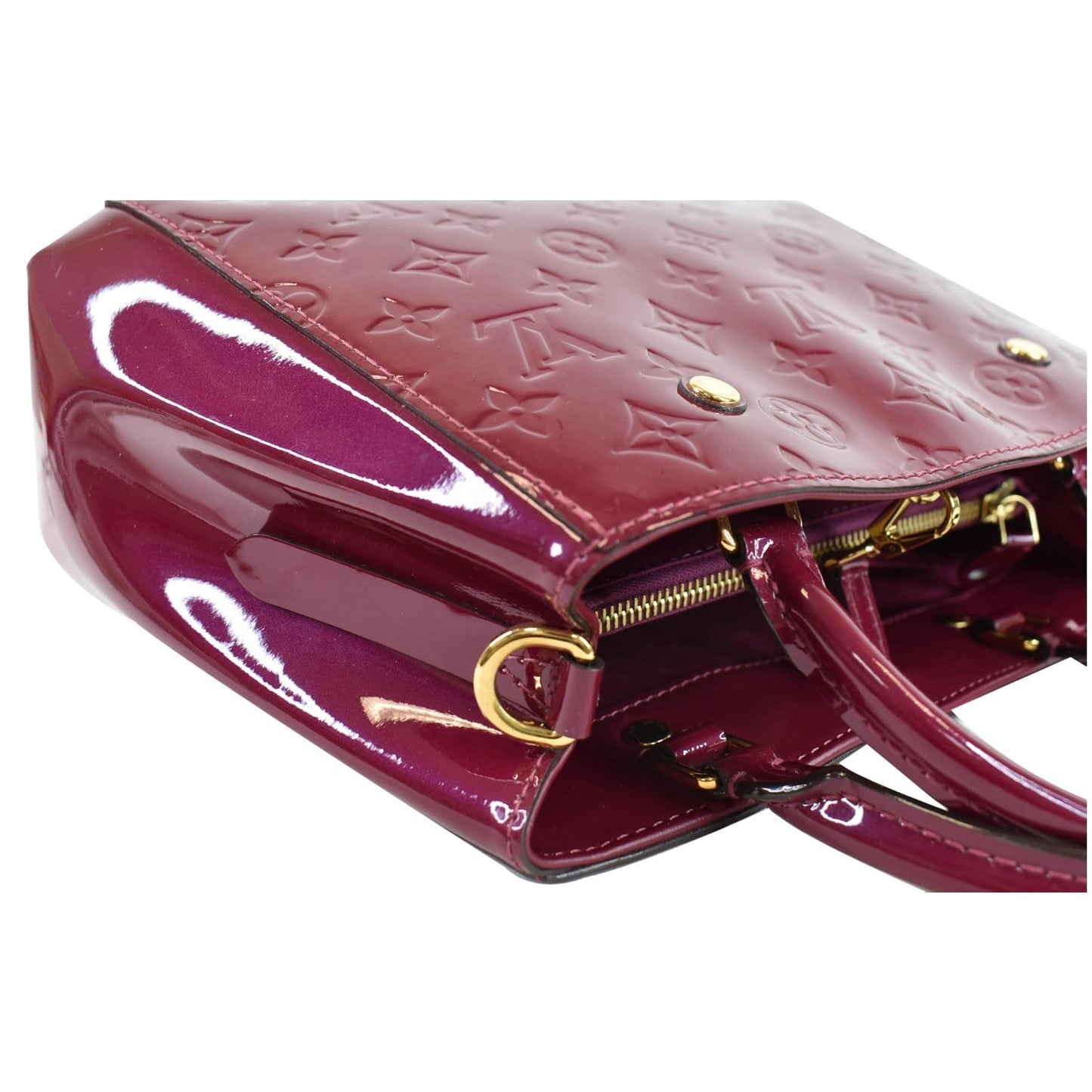 LOUIS VUITTON Montaigne BB Vernis Leather Tote Shoulder Bag Magenta