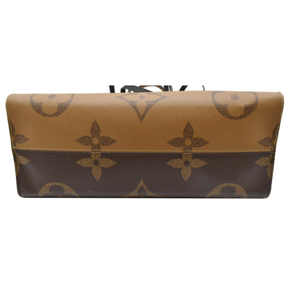LOUIS VUITTON Onthego GM Giant Monogram Canvas Tote Shoulder Bag Brown