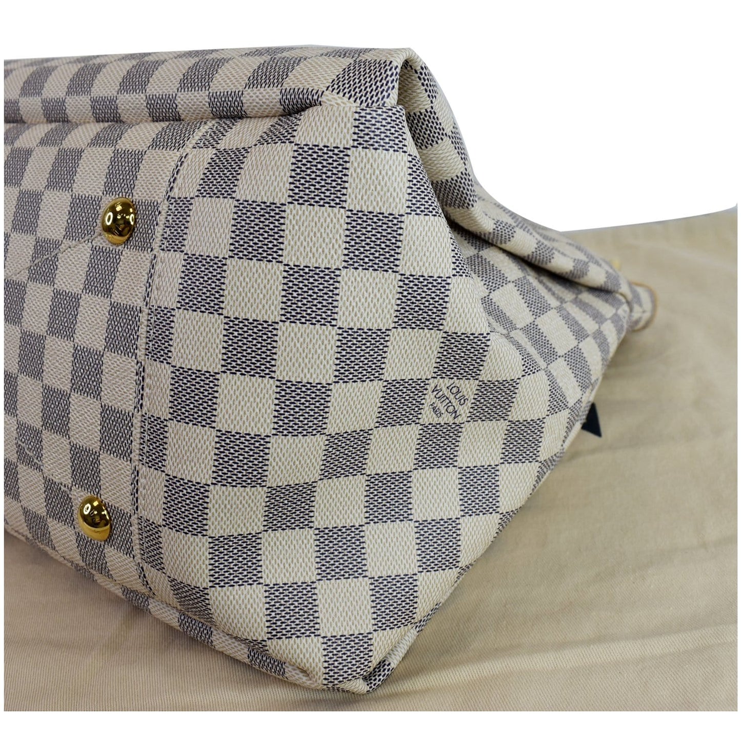 LOUIS VUITTON Artsy MM Damier Azur Shoulder Bag White