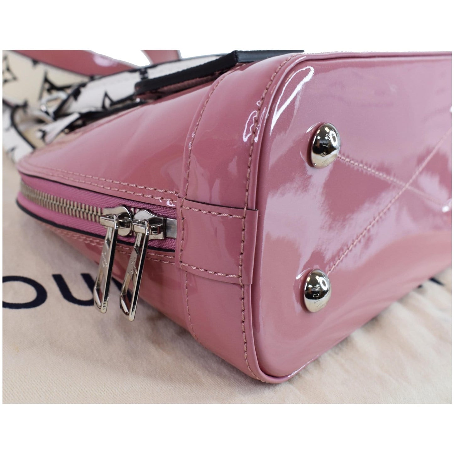 LOUIS VUITTON Alma BB Patent Leather Shoulder Bag Rose Blush