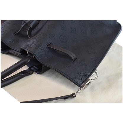LOUIS VUITTON Girolata Monogram Mahina Leather Shoulder Bag Black