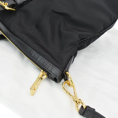 PRADA Tessuto Saffiano Nylon Tote Shoulder Bag Black - Hot Deals