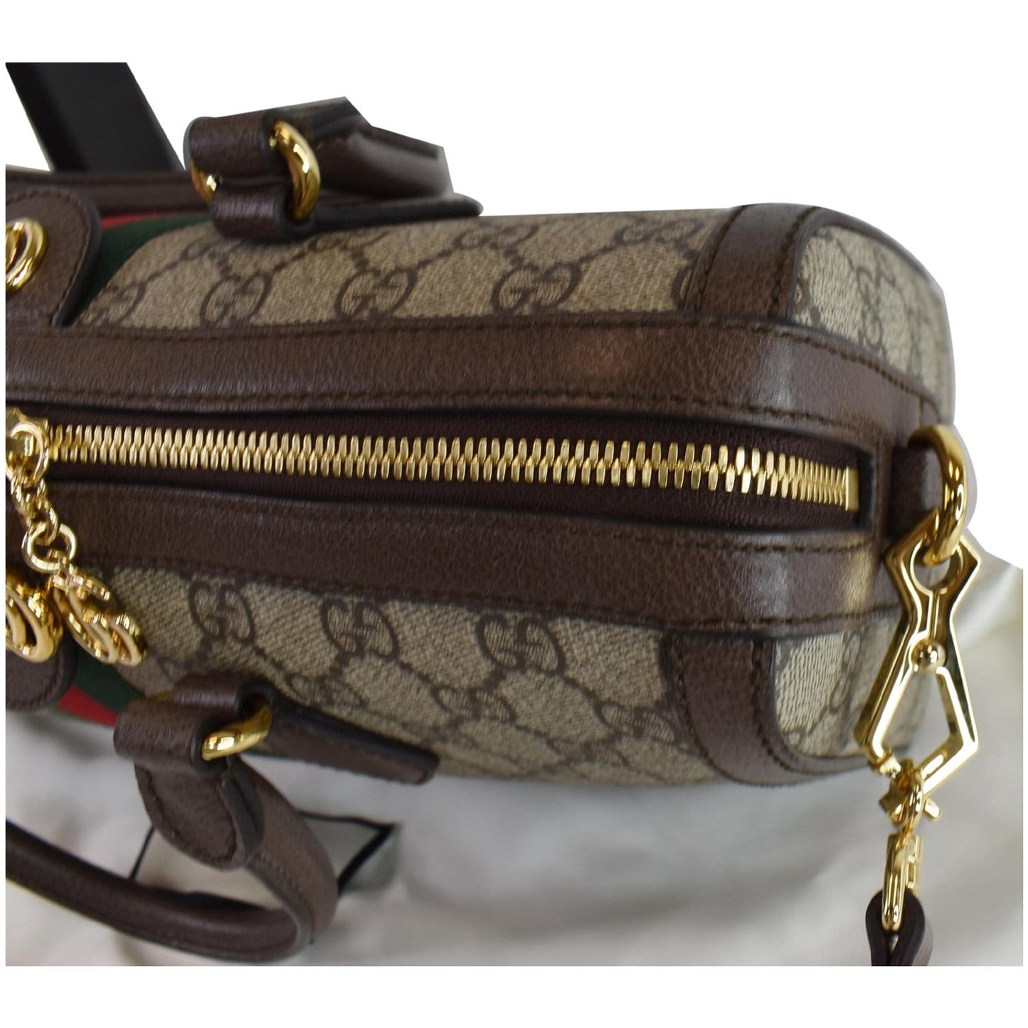 GUCCI Ophidia GG Canvas Medium Top Handle Shoulder Bag Beige 524532
