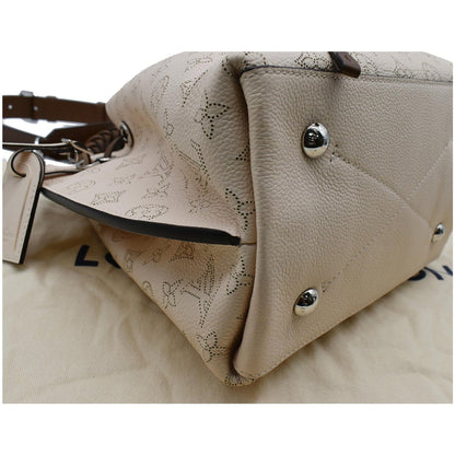 LOUIS VUITTON Muria Mahina Perforated Leather Shoulder Bag Cream