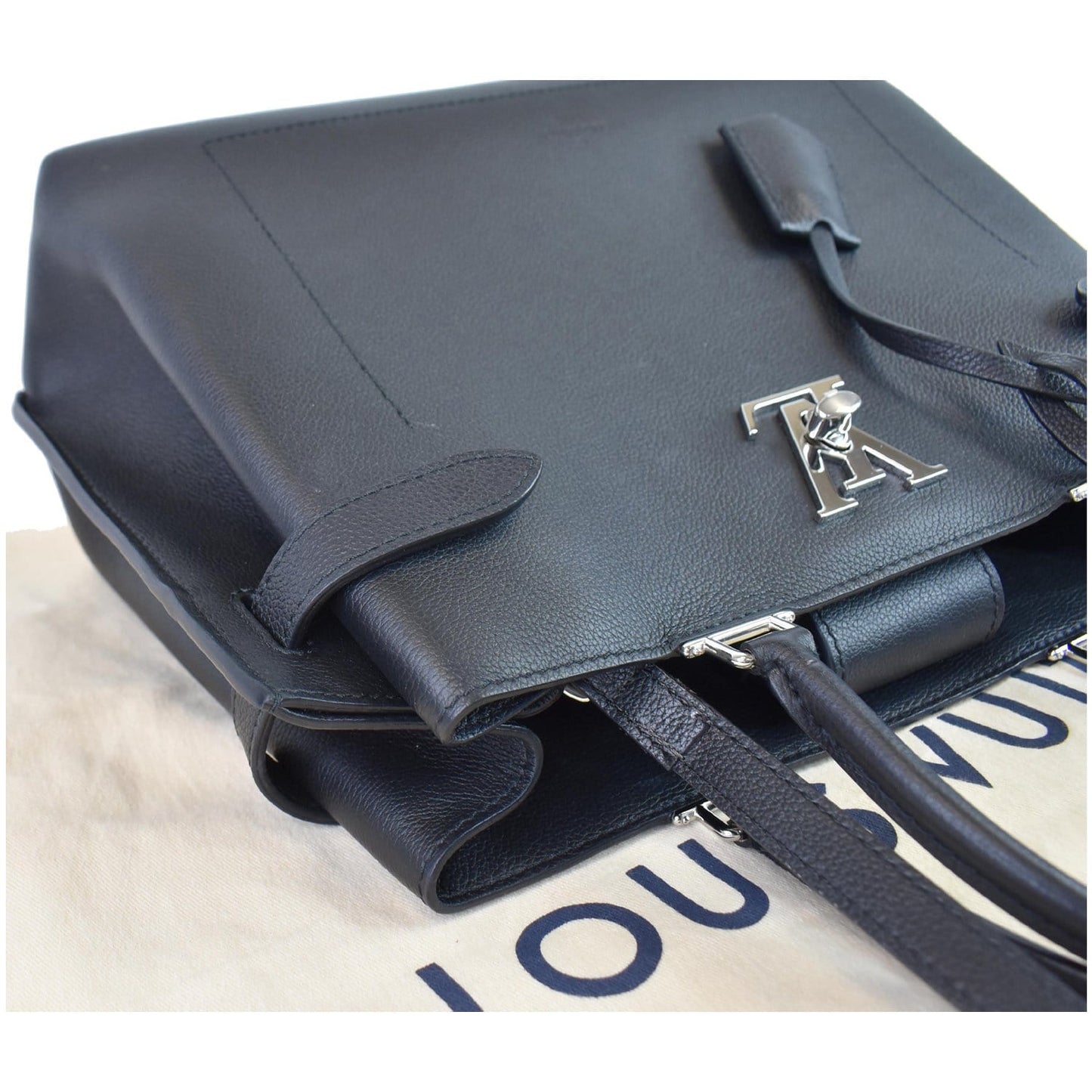 LOUIS VUITTON Lockme Day Grained Calf 2way Shoulder Bag Black