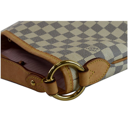 LOUIS VUITTON Delightful PM Damier Azur Shoulder Hobo Bag White