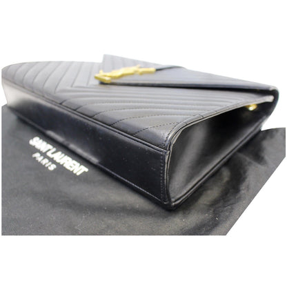 YVES Saint Laurent Large Envelope Chain Shoulder Bag Black