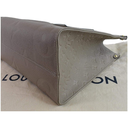 LOUIS VUITTON Onthego MM Monogram Empreinte Shoulder Bag Tourterelle