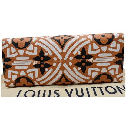 LOUIS VUITTON Onthego GM Crafty Monogram Giant Canvas Shoulder Bag Caramel