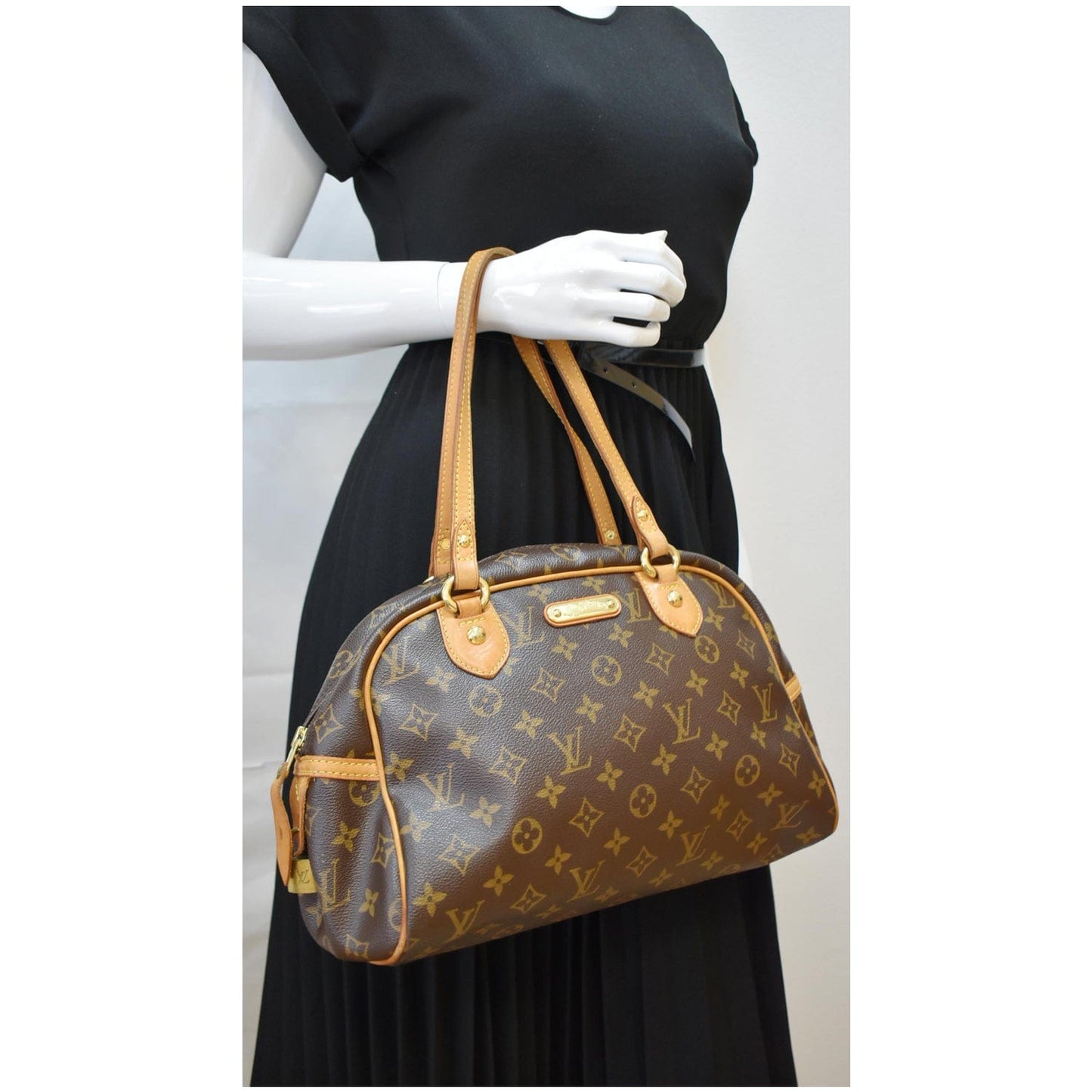 LOUIS VUITTON Montorgueil PM Monogram Canvas Shoulder Bag Brown