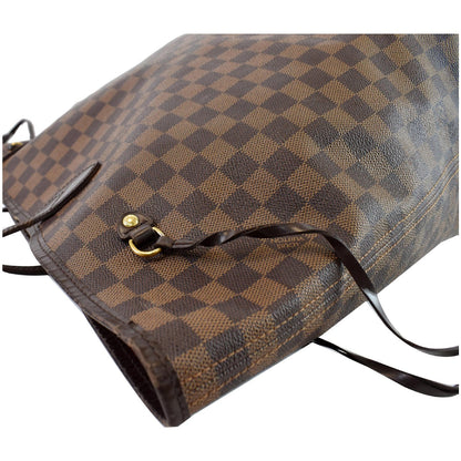 LOUIS VUITTON Neverfull GM Damier Ebene Tote Shoulder Bag Brown