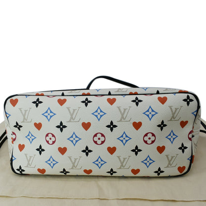 LOUIS VUITTON Game On Neverfull Monogram Canvas Shoulder Bag White