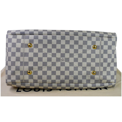 LOUIS VUITTON Artsy MM Damier Azur Shoulder Bag White