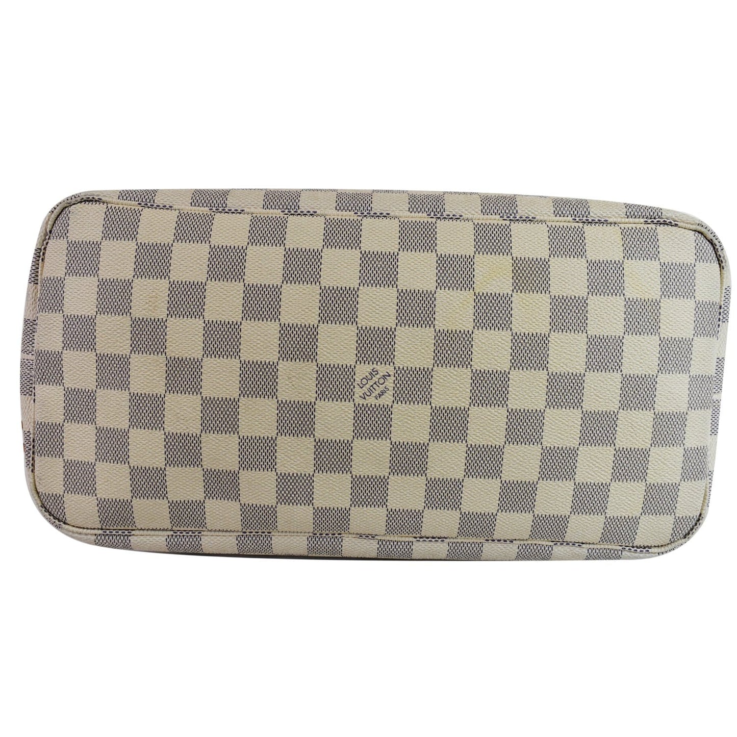 LOUIS VUITTON Neverfull MM Damier Azur Tote Shoulder Bag White