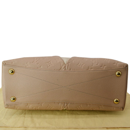 LOUIS VUITTON V MM Monogram Empreinte Tote Shoulder Bag Rose