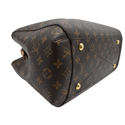 LOUIS VUITTON Montaigne GM Monogram Canvas Shoulder Bag Brown