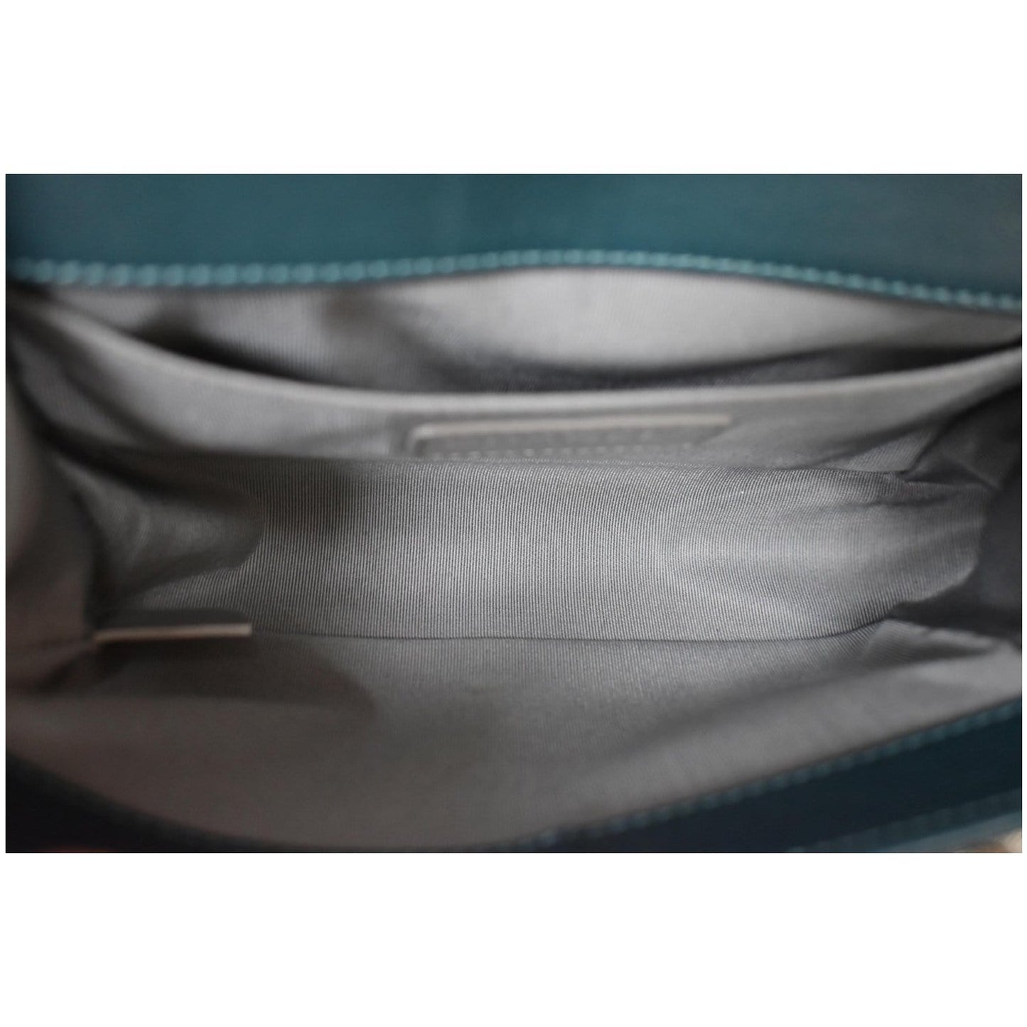 CHANEL Small Boy CC Chain Velvet Shoulder Bag Teal