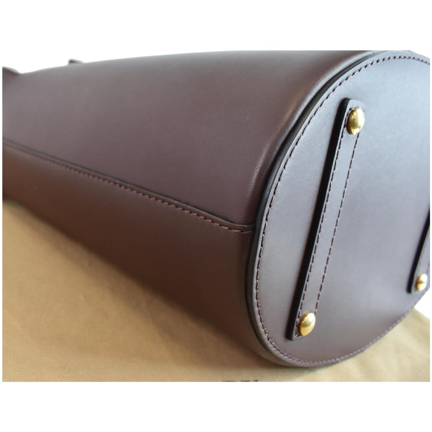 BURBERRY Bucket Medium Leather Shoulder Bag Deep Claret
