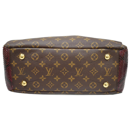 LOUIS VUITTON Pallas Python Monogram Canvas Shoulder Bag Bordeaux
