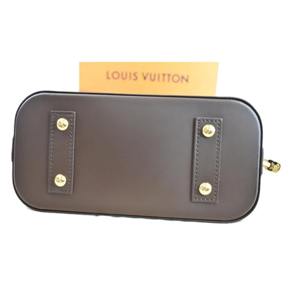 LOUIS VUITTON Alma BB Damier Ebene Shoulder Bag Brown